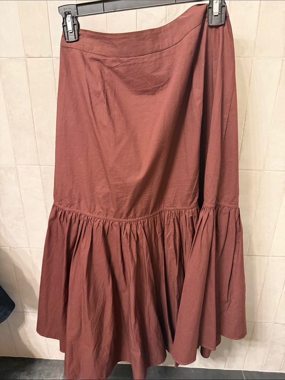 Ulla Johnson Rust Ruffled High-Low Skirt - Picture 4 of 6